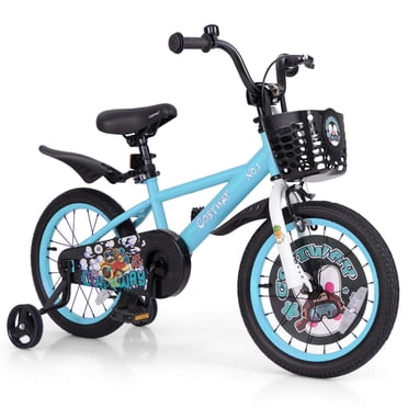 Vélo pour Enfant 16 Pouces pour 4-7 Ans avec Guidon et Selle Réglables en Hauteur, Frein à Main, Bleu