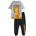 thumbnail image 1 of Garfield Mens Grey Multi Character Short Sleeve Long Leg Pyjama Set (Small), 1 of 7