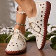 thumbnail image 2 of WRKEKC Womens Sandals Solid Color Stitched Cut Out Design Breathable Round Toe Closed Toe Lace Up Soft Sole Flat Sandals Casual, 2 of 9
