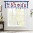 thumbnail image 1 of Independence Day Gnome Kitchen Window Valance Rod Pocket Polyester Curtain for Party and Home Decor, 1 of 6