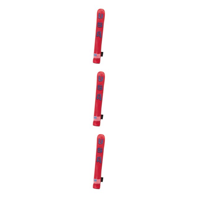 Baohd PU Golf Alignment Stick Cover Case Premium Holder Embroidered Waterproof Red Blue 33 x 5.5cm 3Set