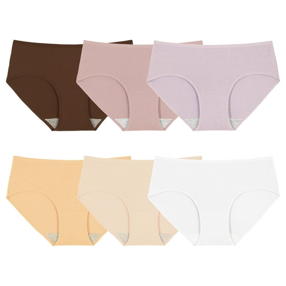 INNERSY Women's Cotton Hipsters Soft Breathable Underwear for Daily Comfort 6 Pack(M,Rosé Whisper)