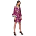 thumbnail image 3 of Moomaya Printed Bathrobe For Girls Bell Sleeves Robe For Women Crossover Robes, 3 of 6