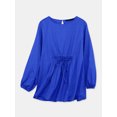 thumbnail image 1 of ZANZEA Chandail à Col Rond à Manches Longues pour Femmes, Haut, Blouse à Laçage avec Garniture Plissée, 1 of 5