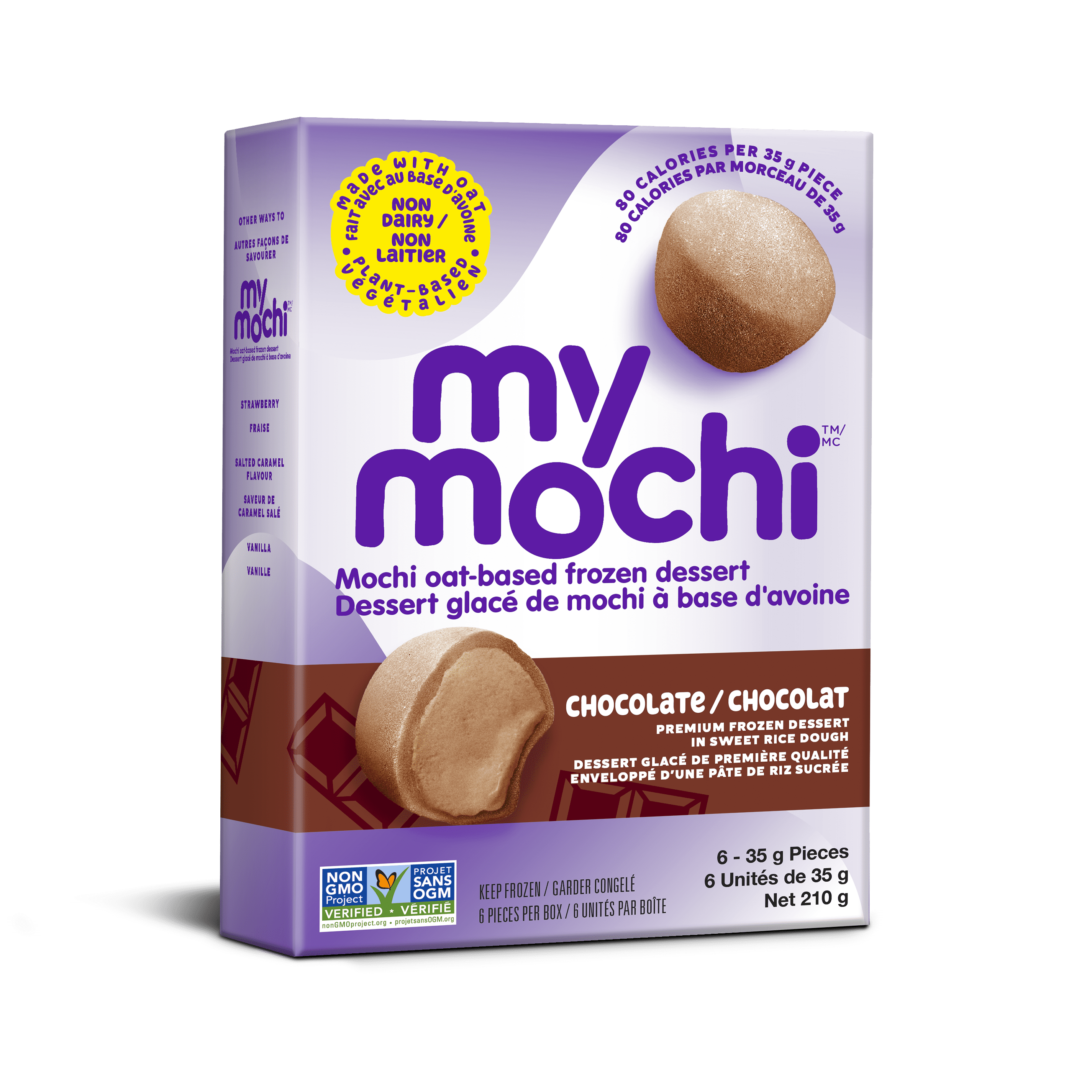 MY MOCHI CHOCOLAT DESSERT GLACÉ MY MOCHI CHOCOLAT DESSERT GLACÉ À BASE D'AVOINE, DESSERT GLACÉ PREMIUM DANS UNE PÂTE DE RIZ SUCRÉ