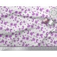 thumbnail image 2 of Soimoi Purple Poly Georgette Fabric Clover & Daisy Floral Decor Fabric Printed Yard 42 Inch Wide, 2 of 3