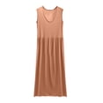 thumbnail image 1 of Tqcoqu Jupe d'Intérieur pour Femme à Col Rond, Couleur Unie, avec Coussinet de Poitrine, Ample et Confortable, Grande Taille, 1 of 7