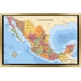thumbnail image 1 of Map - Mexico Wall Poster, 22.375" x 34" Framed, 1 of 4