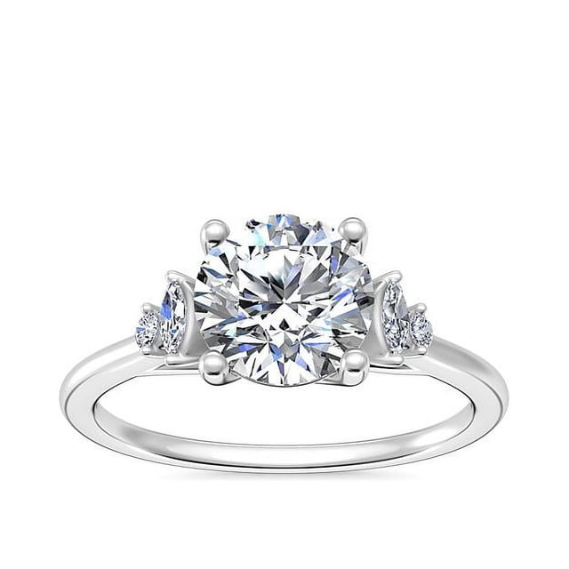 0.70 T.C.W Round Shape Natural Diamond Latest Design Solitaire Wedding Ring for Ladies Solid 14K White Gold Size 8