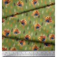 thumbnail image 2 of Soimoi Polyester Crepe Fabric Feather & Bird Cartoon Fabric Prints by Yard 52 Inch Wide, 2 of 3