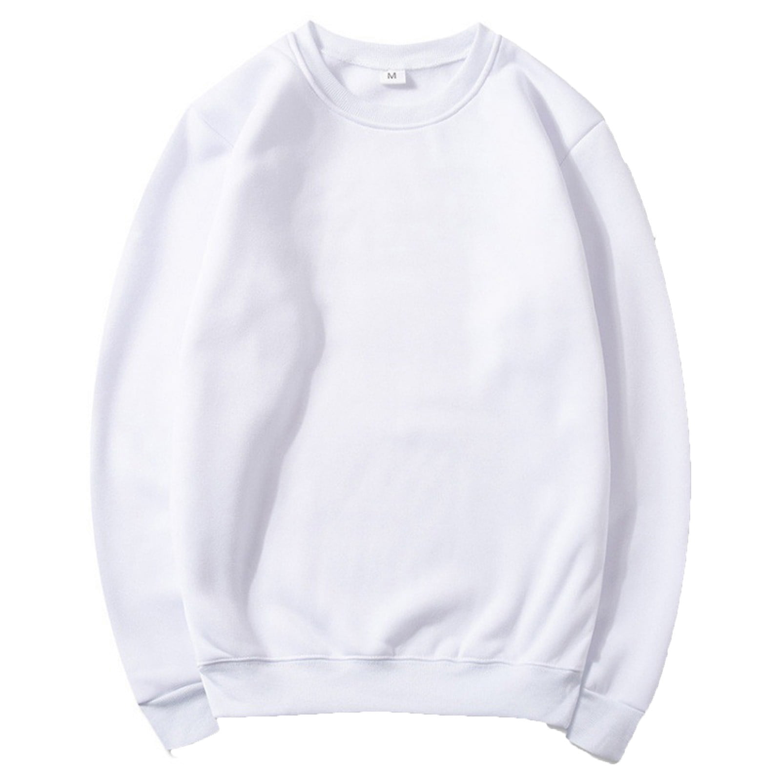 vdgthytj Men's Crewneck Sweatshirt Long Sleeve Basic Solid Color Shirts Fall Fleece Loose Pullover Streetwear