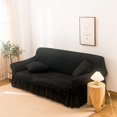 thumbnail image 1 of 2024 1 Piece Sofa Slipcover with Pleated Ruffled Skirt Washable High Stretch Durable Furniture Protector 3 Seater Pine Green, 1 of 13