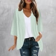 thumbnail image 2 of yoeyez Light Cardigans for Women Summer Womens Plus Size Solid Color Kimono Cardigan Puff Sleeve Tops Oversize Loose Cover Ups Cardigans Green,L, 2 of 7