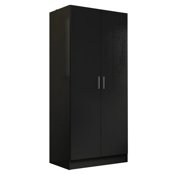 Madesa Armoire Garde-Robe à 2 Portes, Armoire de Rangement Suspendue Spacieuse avec Étagère 31"L Unité d'Organisation Moderne pour Chambre et Bureau - Noir