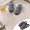 thumbnail image 2 of Mens and Womens Furry Slippers Fluffy Plush Solid Color Simplicity Thick Bottom Soft Sole Comfortable Non-Slip Warm Winter Home Slippers Gray, 2 of 7