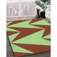 thumbnail image 3 of Ahgly Tapis Rectangulaire Lavable en Machine Vert Transitionnel, 6 Pieds x 9 Pieds, 3 of 7