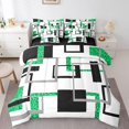 thumbnail image 1 of YST Blue and White Striped Bed in A Bag,Geometric 7 Pcs Comforter Set for Adult,Mid Century Bedding Sets,Printed Sequins Reversible Bed Sets with Sheet Set,Full, 1 of 5