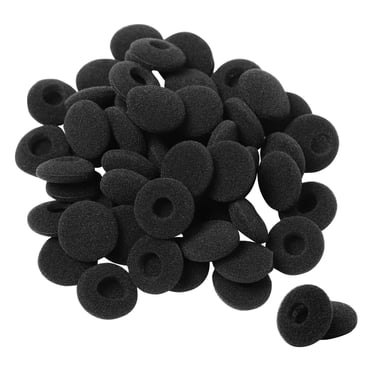 Unique Bargains 50 Pieces Soft Ear Cushion Covers Pads Cap Black for Audio Headset Earbud
