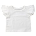 thumbnail image 1 of Toddler Baby Girl Summer Basic Plain Ruffle Sleeve Cotton Tops, 1 of 4