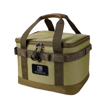HIKEMAN Sac de Rangement Extérieur Multifonction pour le Camping - Organisateur Portable de 10 L pour Cuisinières et Vaisselle, Durable et Résistant aux Chocs avec Séparateurs Ajustables, Poches en Maille et Trous pour Crochets -