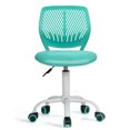 thumbnail image 2 of Giantex Swivel Office Desk Chair, Small Armless Task Chair with Hollow-out Back, Upholstered Mesh Seat, Sturdy Construction, Height Adjustable Computer Chair for Study, 2 of 10