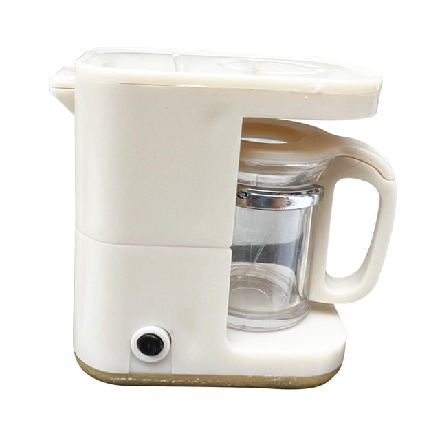 1:12 Scale Kitchen Appliance, Role , Kitchen Appliance for 4 5 6 Toddlers - Beige Coffee Maker, Multi