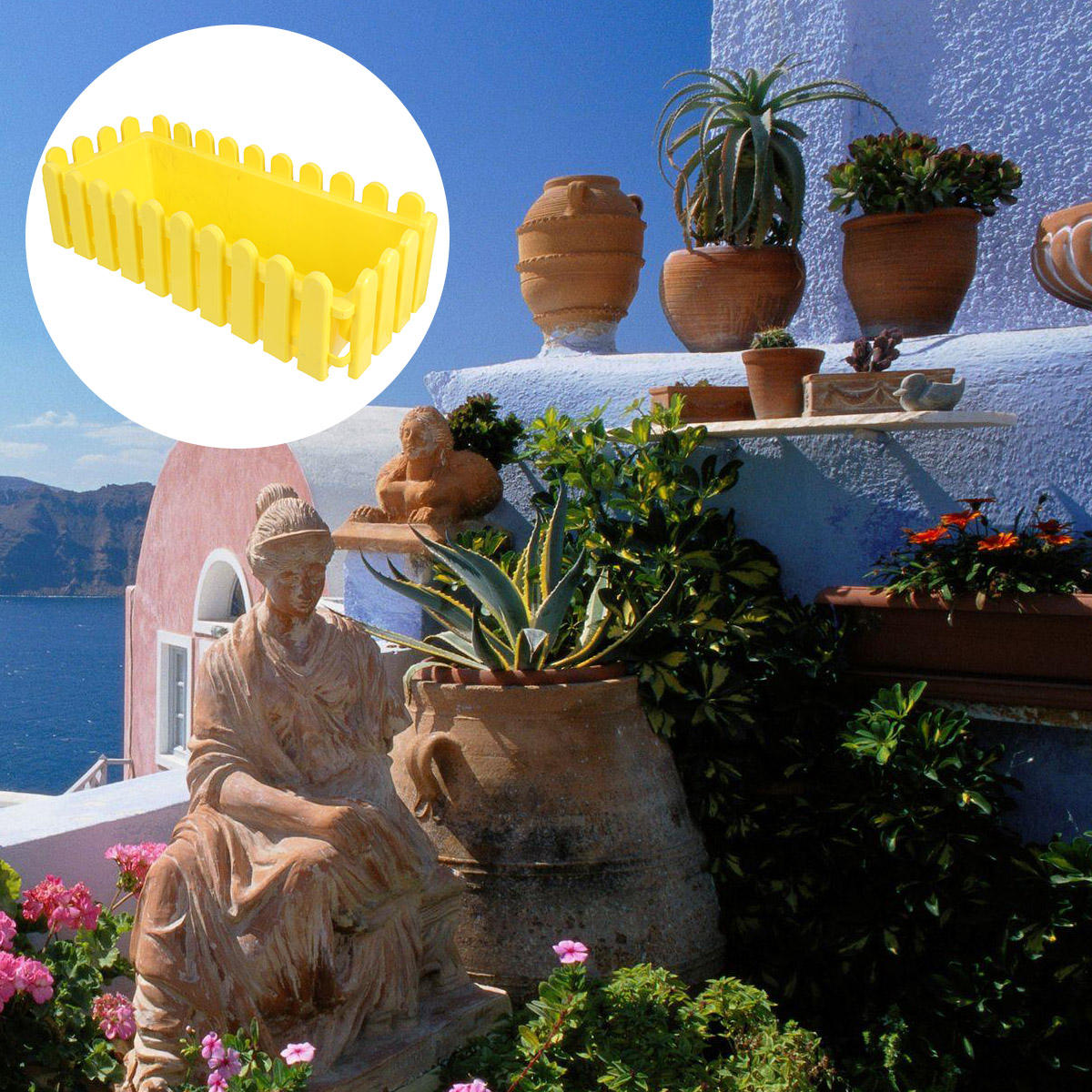 COOPHYA Flower Pot Indoor Planting Hollow Planter Flower Pots Yellow 1Pcs