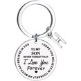 thumbnail image 1 of Heliisoer To My Son Message Keychain Stainless Steel Initial Last Name 26 Letter Family Inspirational Keychain Gift, 1 of 1
