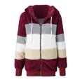 thumbnail image 4 of Meichang Womens Sherpa Fleece Lined Hoodie Jackets Zip Up Warm Winter Fluffy Fleece Coat Color Block Thermal Sweatshirt Outerwear, 4 of 5