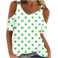 thumbnail image 1 of FAIWAD Hauts d'Été pour Femmes, Tuniques à Épaules Dénudées à Pois, Hauts à Bretelles Chaîne, Blouses Décontractées Chic Confortables, Hauts, 1 of 4