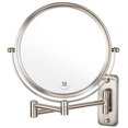 thumbnail image 2 of ALHAKIN Wall Mounted Makeup Mirror, 1X/5X Magnifying Mirror Double Sided, 8 Inch Extendable Bathroom Mirror for Shaving, Nickel, 2 of 4