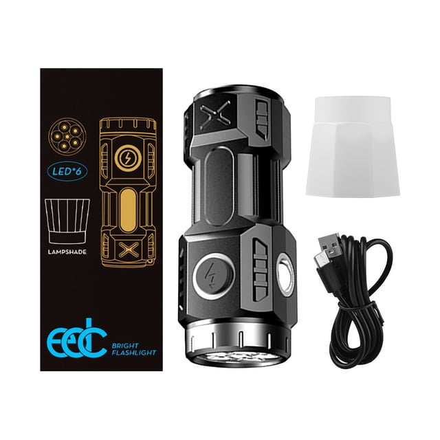 TopLLC Ultra Bright And Strong Light Flashlight Charging Outdoor Portable Long-range Flashlight Multi-core Wick Burst Flashlight