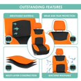 thumbnail image 4 of FH Group Light & Breezy Flat Cloth Car Seat Cover Set For Car Truck SUV Van Orange - Rear, 4 of 5