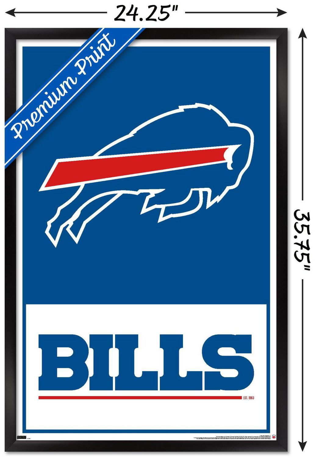 NFL Buffalo Bills - Logo 21 Wall Poster, 14.725" x 22.375" Framed