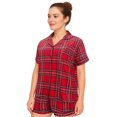 thumbnail image 2 of Hitime Christmas Womens Pajamas Set Button Down Silk Sleepwear Short Sleeve Breathable Nightwear Loungewear Set, Size XL, 2 of 7