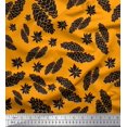 thumbnail image 1 of Soimoi Orange Rayon Fabric Star Anise & Fruits Printed Fabric 1 Yard 42 Inch Wide, 1 of 1