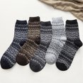 thumbnail image 1 of of Wool Pairs Cold Socks Mens Winter Socks Warm 5 Knit Soft Socks, 1 of 4