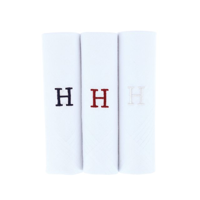 Umo Lorenzo Cotton Boxed Initial Alphabet Handkerchiefs (Pack of 3) (Men's)