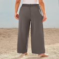thumbnail image 3 of LYMAYTER Pantalon Grand Taille Haute pour Femmes Pantalon Décontracté Extensible Respirant Formel, 3 of 8