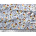 thumbnail image 3 of Soimoi Blue Poly Georgette Fabric Lion,Giraffe & Elephant Kids Print Fabric by Yard 52 Inch Wide, 3 of 3