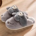 thumbnail image 2 of Penkiiy Warm Slippers for Women Women New Comfortable Home Cute Rabbit Models Winter Cotton Slippers Couple Models Thick Bottom Warm Cotton Slippers Cute Womens House Slippers Gray Slippers, 2 of 7