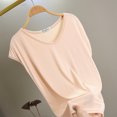 thumbnail image 2 of FRSASU T-Shirt de Sommeil Uni pour Femme Haut de Pyjama à Col en V Beige, 2 of 8