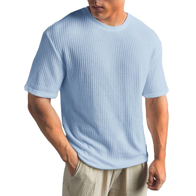 Hiiyo T-Shirt Uni pour Homme à Manches Courtes, Col Rond, Tailles M-TTTTG