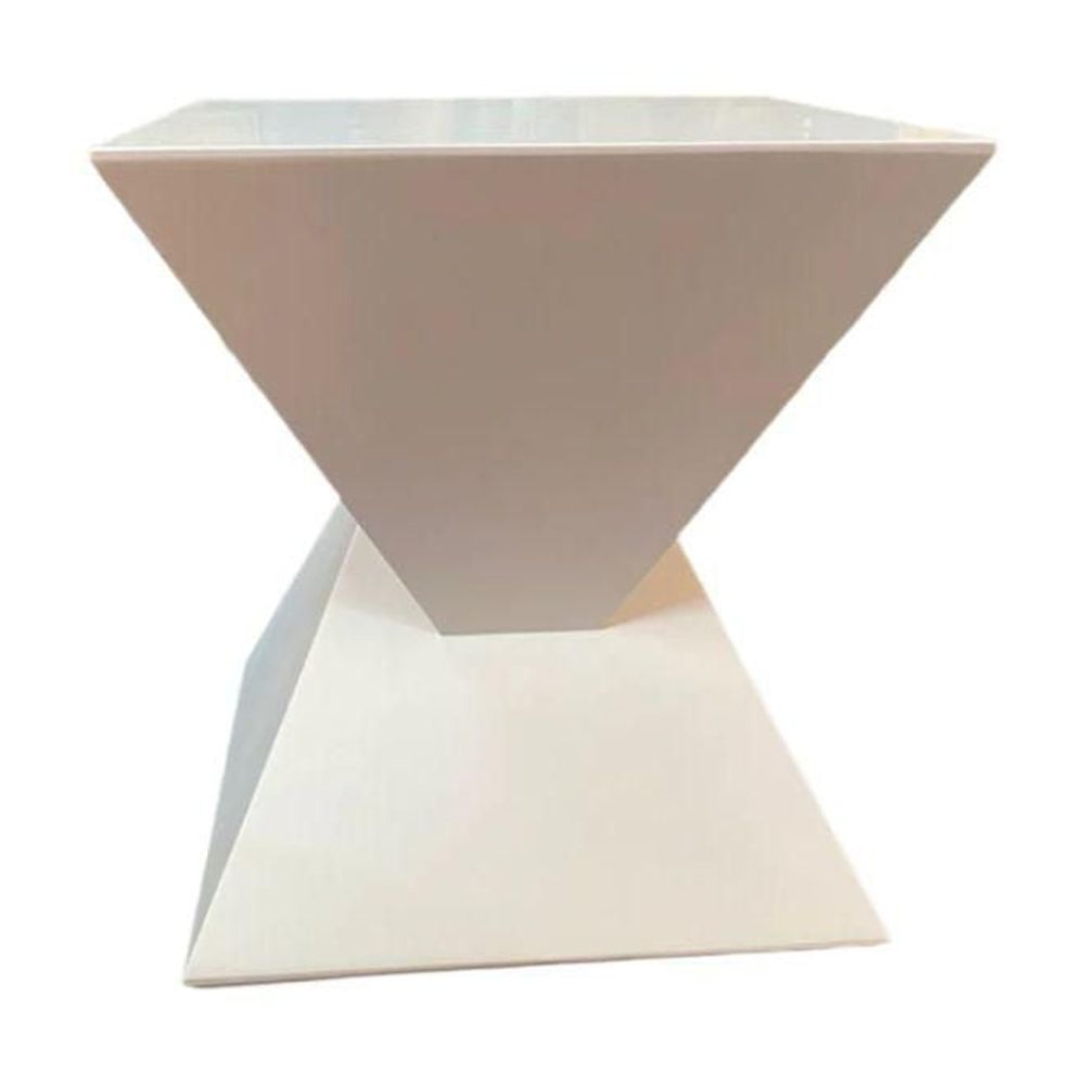 Giza Side Table Walnut Top with White Veneer Wood Top