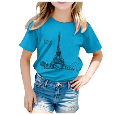 TJAZFJPA Chandail en Molleton pour Tout-Petits Veste Imprimée Décontractée Manches Courtes T-Shirt Mignon pour l'École Jean