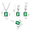 thumbnail image 3 of LYMAYTER Boucles d'Oreilles Collier 4 Pcs/ensemble Bague pour Doigt - Rectangle, Zircon Cubique, Vintage, 3 of 7