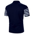 thumbnail image 4 of Dvkptbk T-Shirt Décontracté à Manches Courtes avec Boutons pour Hommes, Patchwork, Col Rabattu, en Liquidation, 4 of 9