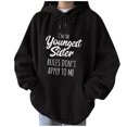 thumbnail image 1 of Penkiiy Chandails à Capuchon pour Femmes Mode Décontractée Imprimé à Capuche Manches Longues Col Rond T-Shirt Haut Noir Vêtements Y2K, 1 of 5