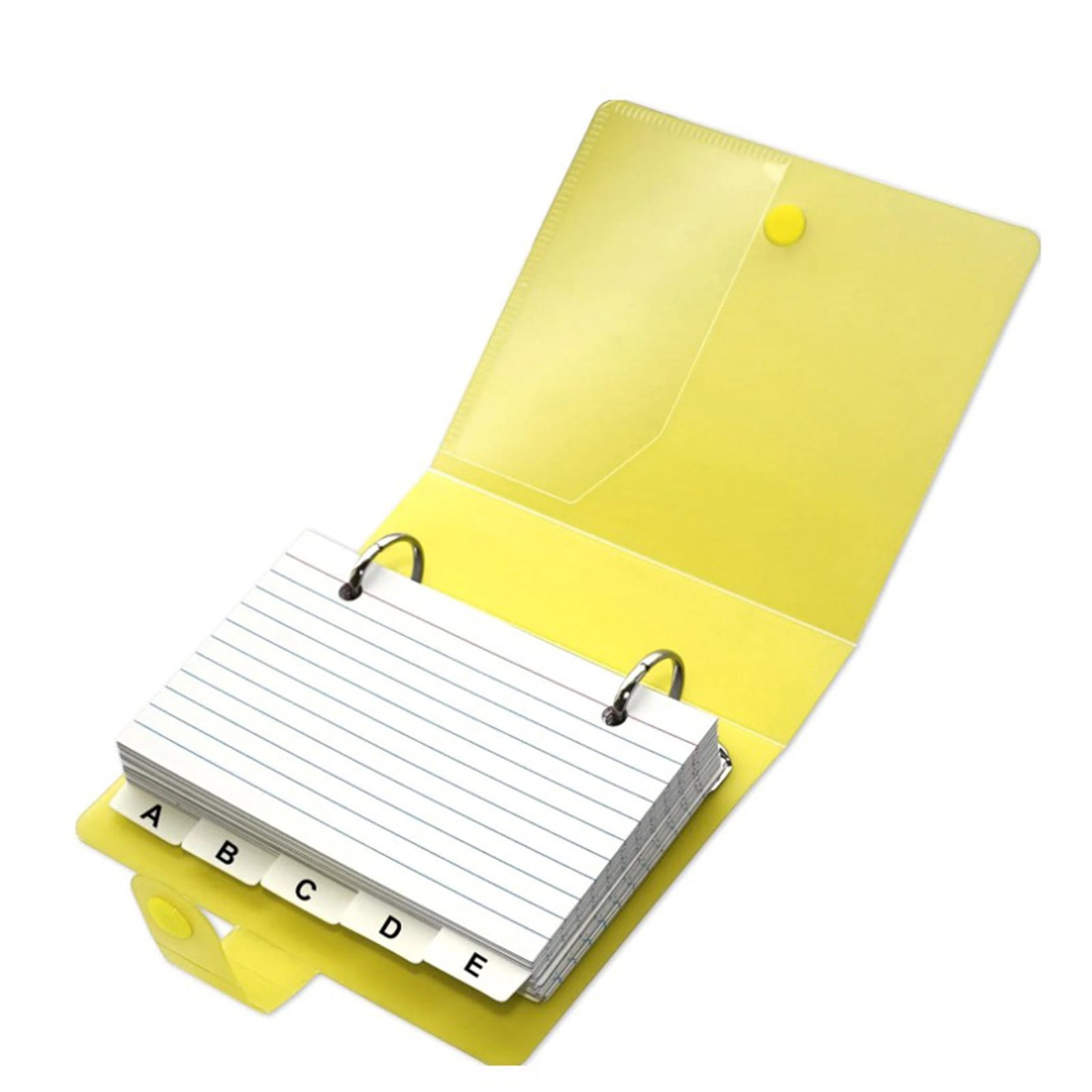 1 Pcs Index Card Binder with Dividers,3X5 Inch Lined Index Cards with Ring Binder Holder and Dividers,2 Rings Card Binders Organizer Binders Notebook with 50 Pages Sheets,for Office Home,Yellow