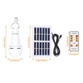 thumbnail image 3 of 7W LED Solar Camping Light Bulb with Remote | Emergency Portable Lamp for Outdoor Power Outage | Waterproof IP65 | 1800mAh Rechargeable Battery | 5 Modes | Timer | White | 12.4x6cm, 3 of 9